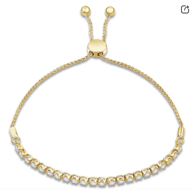 1 Carat Lab-Created Diamond Line Bolo Bracelet in 14K Yellow Gold | SimplyIn Diamonds